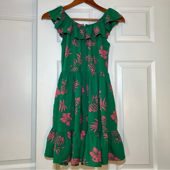 Hell Bunny Pineapple and Tropical Drop Shoulder Dress - Picture 3 of 6